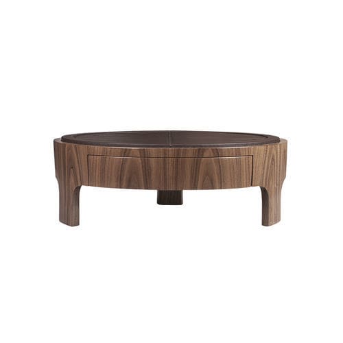 Tavolo contemporaneo - Churchill  - WOOD TAILORS CLUB - in noce / in pelle / con supporto in noce