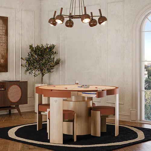 Tavolo da gioco per bambini contemporaneo - Wellesly - WOOD TAILORS CLUB - per uso residenziale / in noce / in pelle