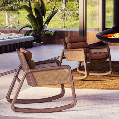 Poltrona contemporanea - William - WOOD TAILORS CLUB - in pelle / in rattan / in noce