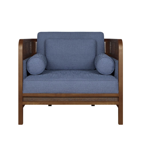 Poltrona contemporanea - Crockford - WOOD TAILORS CLUB - in lino / in noce / in rattan