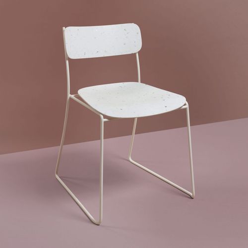 Sedia contemporanea - SEN 93,7 - NOMA Editions - da interno / in plastica riciclata / con supporto in acciaio laccato