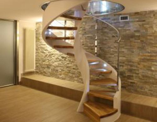 Scala elicoidale - U-CSA - Unica living design Poland - con gradini in legno / in calcestruzzo / contemporanea