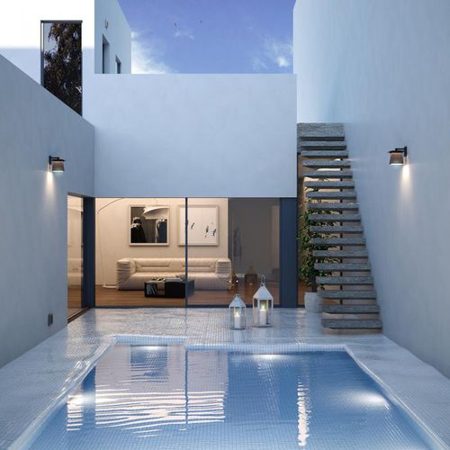 Scala dritta - U-CRT - Unica living design Poland - con gradini in calcestruzzo / in calcestruzzo / da esterno