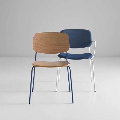 Sedia contemporanea - CAP - Mobboli - da interno / in tessuto / in legno compensato