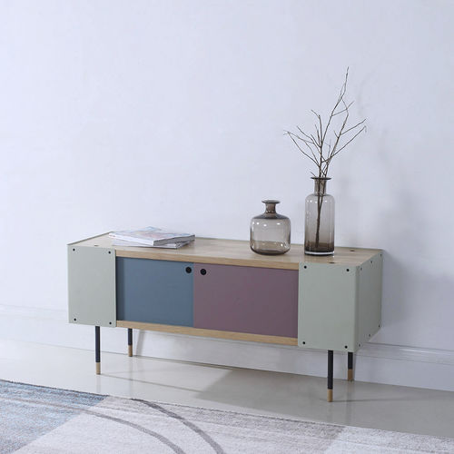 Credenza contemporanea - GABRIEL - camino - in rovere / in metallo / multicolore