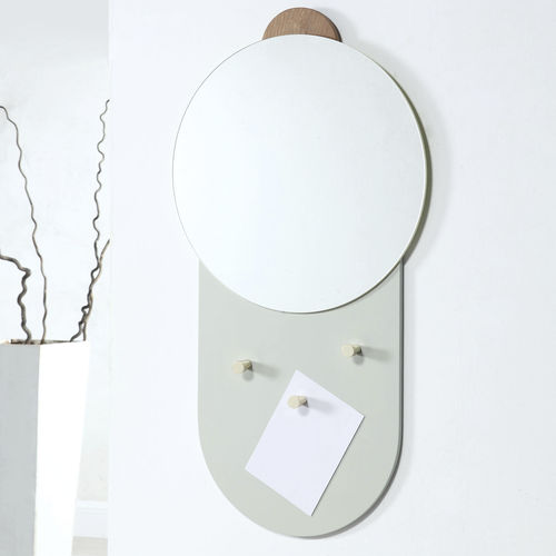Specchio a muro - BARBARA - camino - contemporaneo / rotondo / in rovere