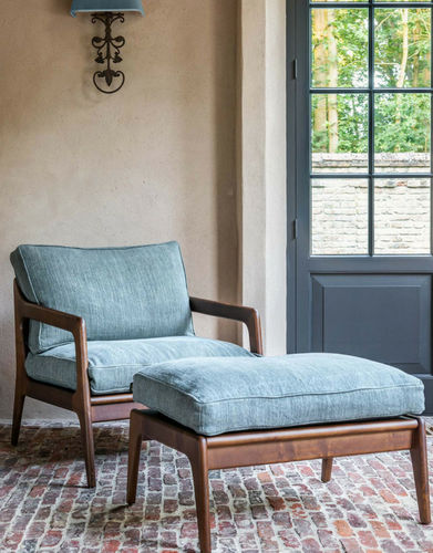 Poltrona contemporanea - HENRI  - Defleure Home Collection - in tessuto / in pelle / in frassino