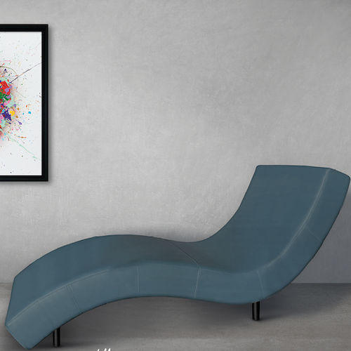 Chaise longue contemporanea - LYAM  - Defleure Home Collection - in tessuto / in pelle / blu