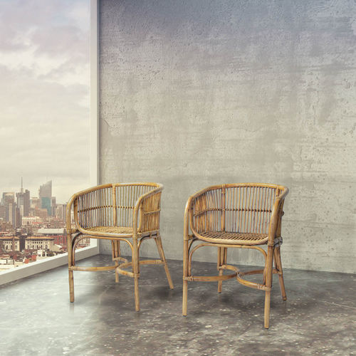 Sedia da giardino contemporanea - CLUB CHAIR RATTAN - Defleure Home Collection - da esterno / da interno / in rattan