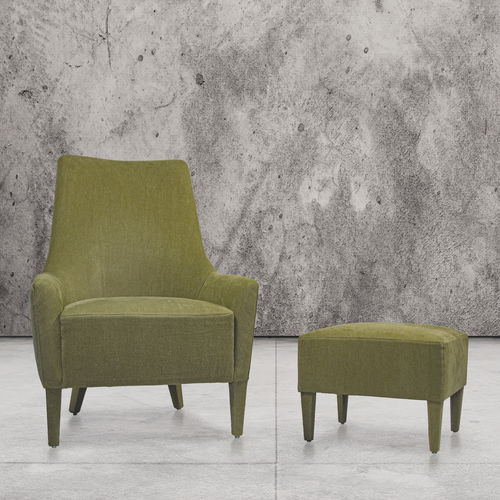 Poltrona classica - LOUISE ONE SEAT AND FOOTREST - Defleure Home Collection - in pelle / in tessuto / con poggiapiedi