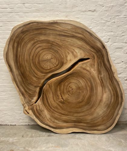 Tavolino basso contemporaneo - ALBIZIA SAMAN - Defleure Home Collection - in legno / con supporto in metallo / con supporto in legno