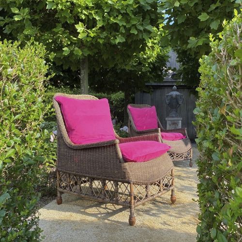 Poltrona contemporanea - AUGUST - Defleure Home Collection - in rattan / con poggiapiedi / fatta a mano