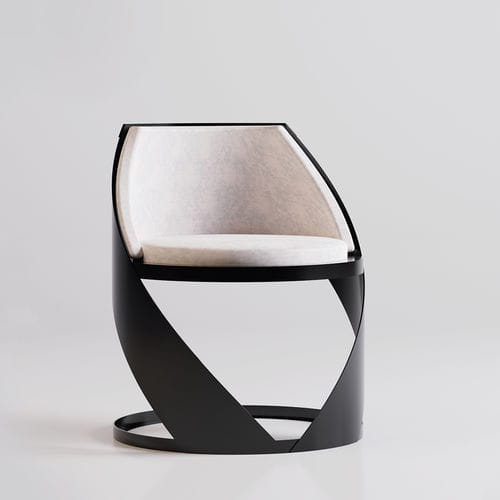 Sedia design industriale - 134  - Trackdesign - da interno / in tessuto / con supporto in acciaio COR-TEN®