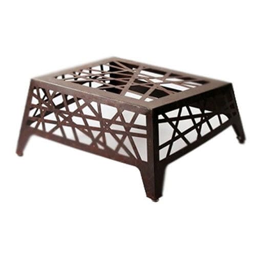 Pouf contemporaneo - MIKADO - Trackdesign - in acciaio COR-TEN® / rettangolare / con cuscino rimovibile