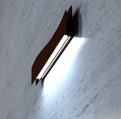 Applique contemporanea - ESSE 002 - Trackdesign - da interno / in acciaio COR-TEN® / rettangolare