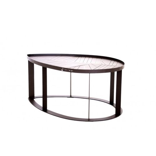 Tavolino basso contemporaneo - LILA - Trackdesign - in acciaio COR-TEN® / con supporto in acciaio / ovale