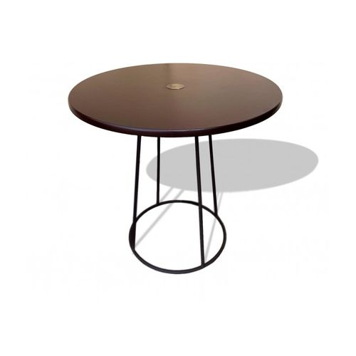 Tavolo contemporaneo - VINYL  - Trackdesign - in legno compensato / con supporto in acciaio / rotondo