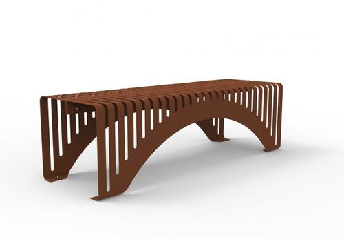 Panca per spazi pubblici contemporanea - CUT 002 - Trackdesign - in acciaio COR-TEN® / senza schienale / senza braccioli