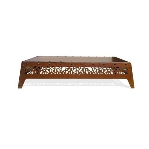 Tavolino basso contemporaneo - HANAMI  - Trackdesign - in corten / con supporto in acciaio / rettangolare