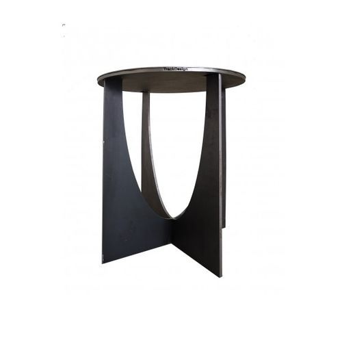 Tavolo d'appoggio contemporaneo - NOVIS - Trackdesign - in acciaio / con supporto in metallo / rotondo