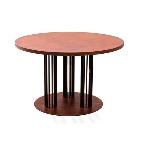 Tavolo contemporaneo - KANDINSKY 1923 - Trackdesign - in acciaio COR-TEN® / con supporto in acciaio / rotondo