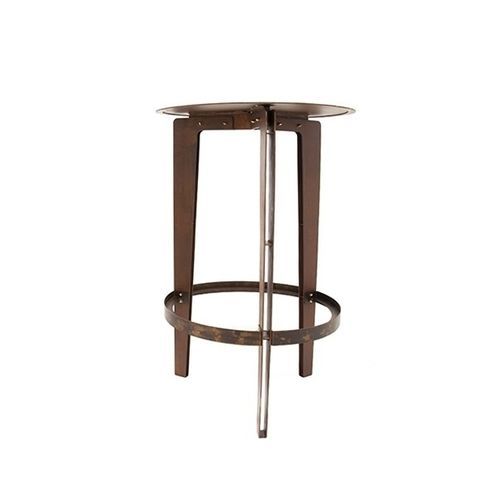 Tavolo alto contemporaneo - LEGGERO_002 - Trackdesign - in acciaio COR-TEN® / con supporto in acciaio / rotondo