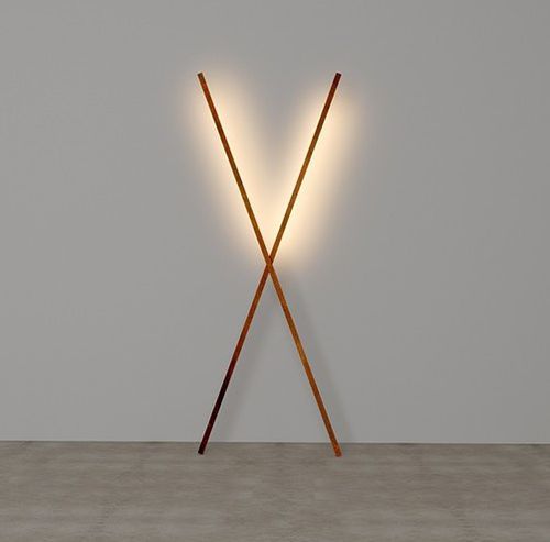 Lampada da terra - X FLOOR - Trackdesign - in acciaio COR-TEN® / contemporanea / senza fili