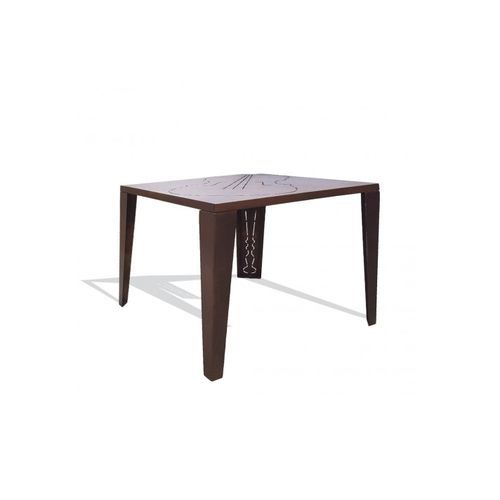 Tavolo contemporaneo - MUSIC - Trackdesign - in corten / con supporto in acciaio / quadrato