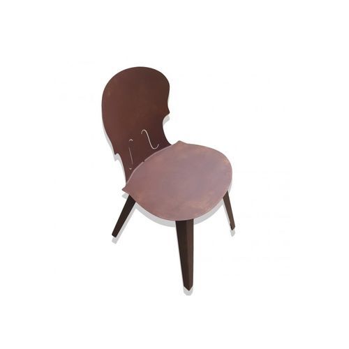 Sedia contemporanea - MUSIC  - Trackdesign - da interno / in acciaio COR-TEN® / con supporto in acciaio
