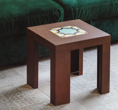 Tavolino basso contemporaneo - UGO - Trackdesign - in acciaio COR-TEN® / con supporto in acciaio / quadrato