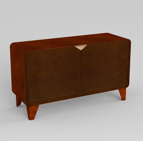 Credenza contemporanea - SIDEBOARD  - Trackdesign - in rovere / in acciaio COR-TEN® / con ante battenti