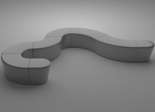 Panca per spazi pubblici contemporanea - ML03 - Astrini Design - in poliestere / in laminato / modulare