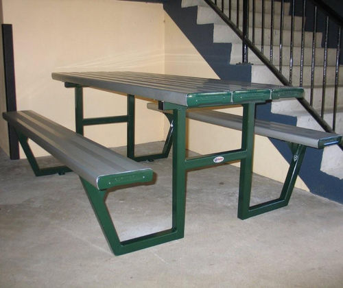 Tavolo da picnic contemporaneo - PT04  - Urban Fountains and Furniture - in metallo / con supporto in metallo / rettangolare