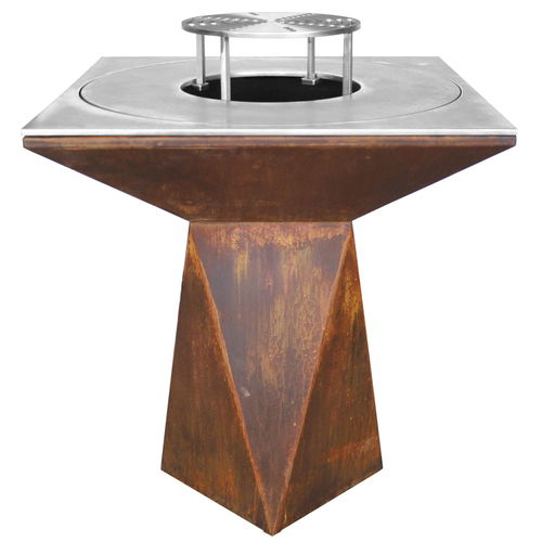 Braciere da giardino a legna - G1 - ARTISS DESIGN - in acciaio inossidabile / in legno / con barbecue
