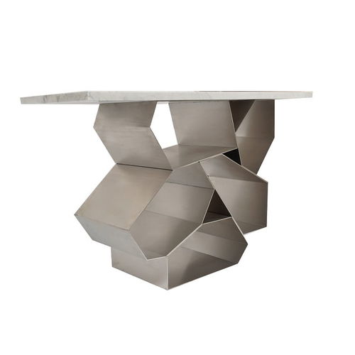 Consolle contemporanea - LUXURY HONEY - ARTISS DESIGN - in marmo / con supporto in acciaio inossidabile / rettangolare