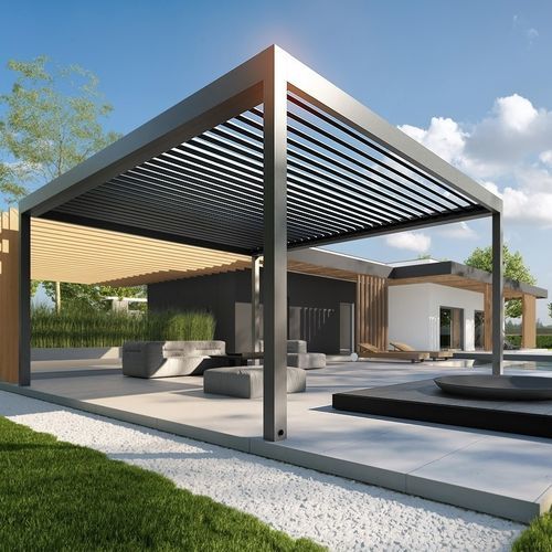 Pergola autoportante - ACURA - Aluminante - in alluminio / con copertura scorrevole / con copertura in alluminio
