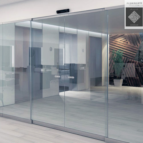 Vetrata scorrevole - SPARBU Q35 One - Aluminante - in alluminio / automatica / contract
