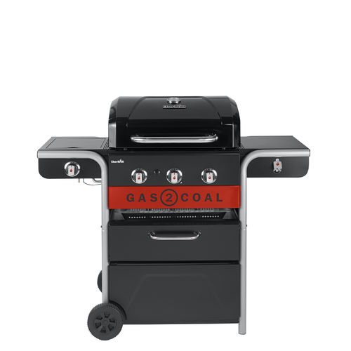 Barbecue a gas - GAS2COAL 2.0 330 - CHARBROIL - con rotelle / in ghisa / in acciaio inossidabile