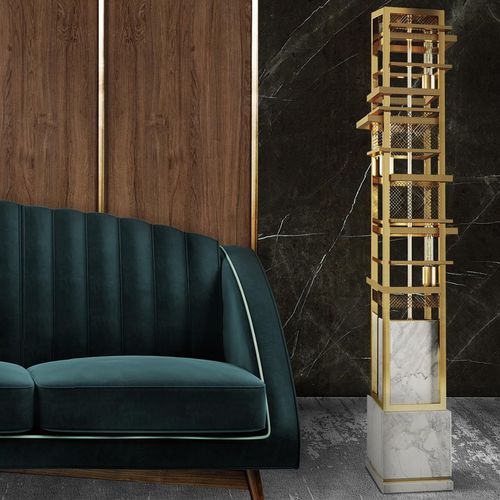 Lampada da terra - SEARS - Porus studio - in acciaio inossidabile / in ottone lucidato / in ottone spazzolato