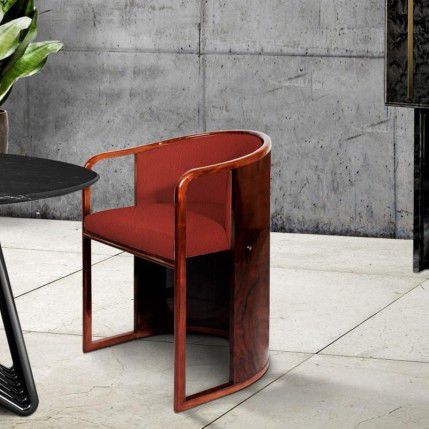 Sedia da pranzo contemporanea - RIDGE - Porus studio - da interno / in pelle / in noce