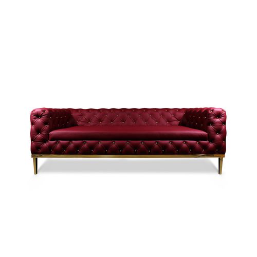Divano chesterfield - BROADWAY - Porus studio - in pelle / grigio / viola