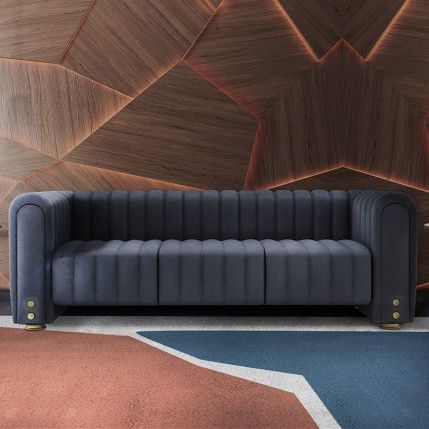 Divano contemporaneo - INGLEWOOD - Porus studio - in pelle / grigio / rosso