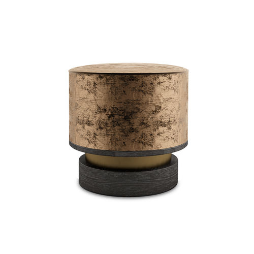 Sgabello design originale - WYO - Porus studio - in velluto / con supporto in frassino / con base centrale