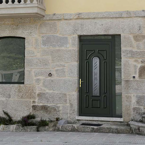 Porta d'ingresso - EMBUTICIÓN : ADONIS - ALUPORTA - in alluminio / battente / semivetrata