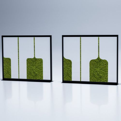 Separatore di spazi in metallo laccato - BIG FRAMES - Feel Green - in resina acrilica / per ufficio / per ristorante