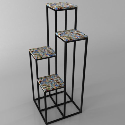 Piedistallo design originale - FLOWERS LADDER - Feel Green - in ceramica / in metallo laccato / da giardino