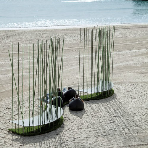 Panca per spazi pubblici design originale - WAVE  - Feel Green - in legno massiccio / in bambù / in metallo