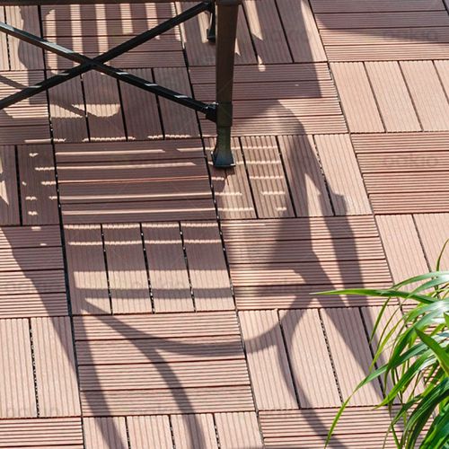 Pavimento in WPC - INIWOOD - Oakio Plastic Wood Building Materials Co.,Ltd. - residenziale / a quadrotte / aspetto legno