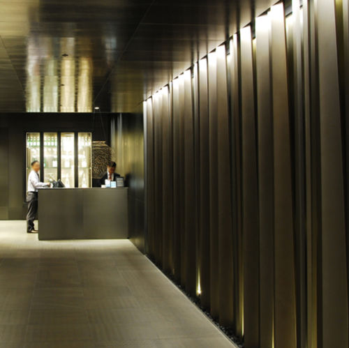 Rivestimento murale per interni - INOXTEEL - DSP Co., Ltd. - in acciaio inossidabile / opaco / lucido