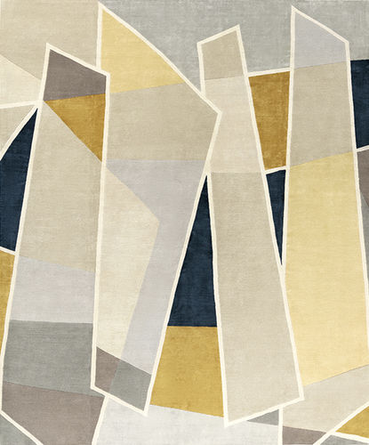 Tappeto contemporaneo - GALERIES LAFAYETTE - Tapis Rouge - geometrico / in seta / in lana della Nuova Zelanda